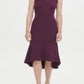 Calvin Klein Women's High Low MIDI Scuba Dress Purple Size 4