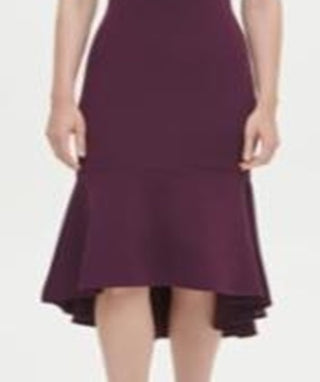 Calvin Klein Women's High Low MIDI Scuba Dress Purple Size 4