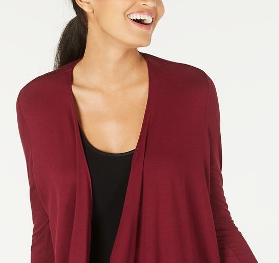 Alfani Women's Open Front Cardigan Red Size Large