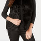 Say What? Junior's Faux Fur Vest Black Size X-Large