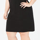 JM Collection Women's Short Sleeve Above the Knee Sheath Dress Black Size 1X