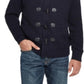 Weatherproof Vintage Men's Toggle Waffle Stitch Sweater Blue Size XXX-Large