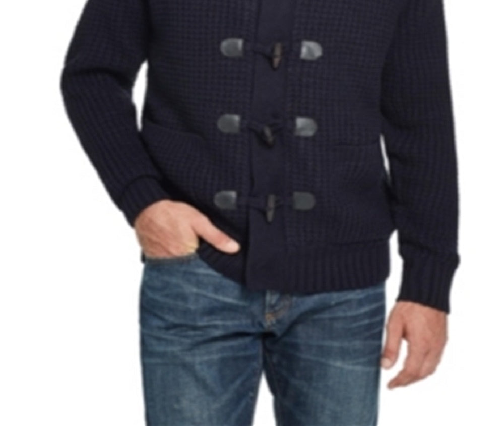 Weatherproof Vintage Men's Toggle Waffle Stitch Sweater Blue Size XXX-Large