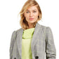 Bar III Women's Double Breasted Plaid Blazer Wear to Work Jacket Grey Size XX-Large