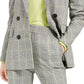 Bar III Women's Double Breasted Plaid Blazer Wear to Work Jacket Grey Size XX-Large