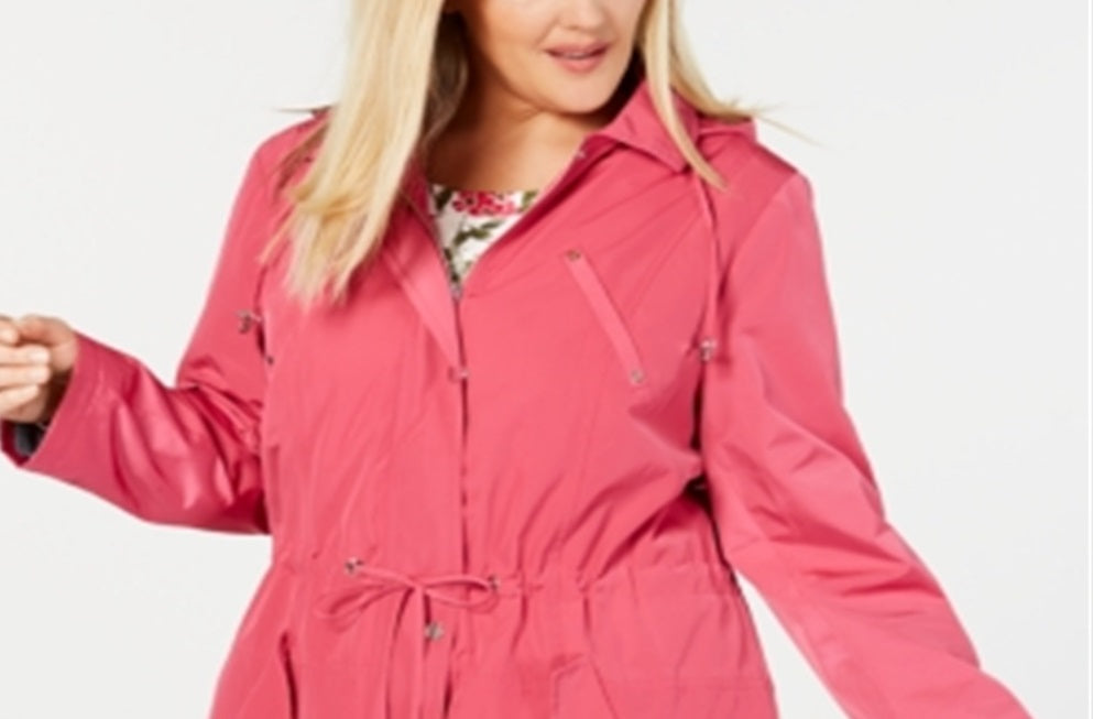 Charter Club Women's Plus Water Resistant Utility Jacket Pink Size 3X