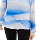 Alfani Women's Striped Scoop Neck Blouse Blue Size XX-Large