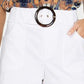 INC International Concepts Women's Belted Shorts White Size 0