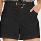 INC International Concepts Women's Belted Shorts Black Size 0