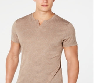 Alfani Men's End On End Dot T-Shirt Brown Size Small