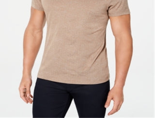 Alfani Men's End On End Dot T-Shirt Brown Size Small