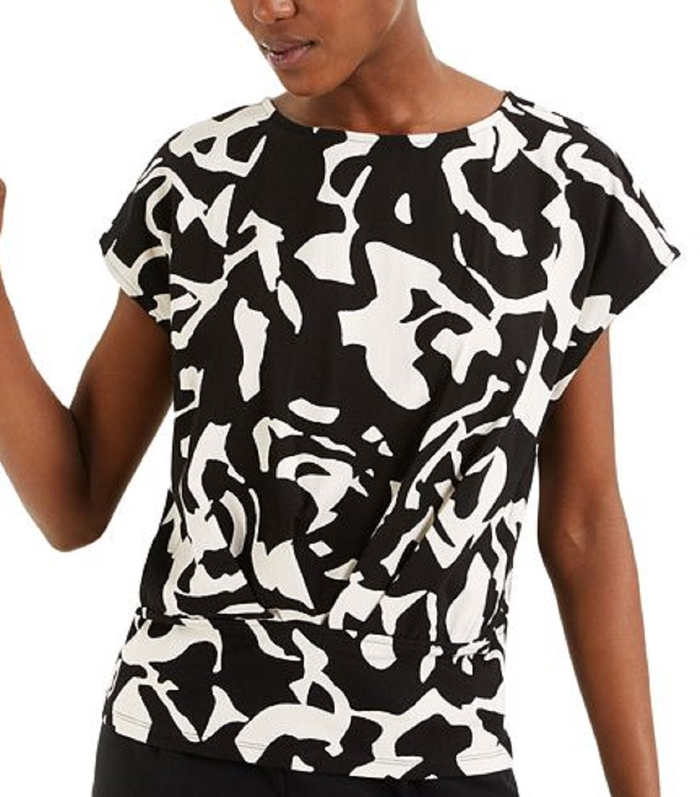 Alfani Women's Printed Top Black Size X-Large