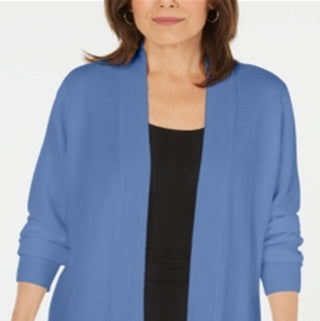 Karen Scott Women's Open Front Cardigan Blue Size Petite Small