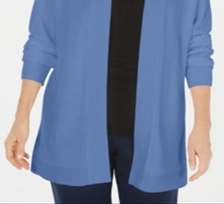 Karen Scott Women's Open Front Cardigan Blue Size Petite Small