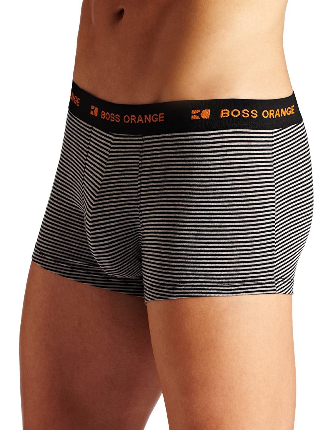 Hugo Boss Men's Striped Logo Boxer Briefs Black Size XXL
