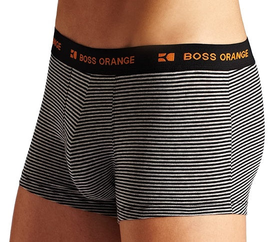Hugo Boss Men's Striped Logo Boxer Briefs Black Size XXL