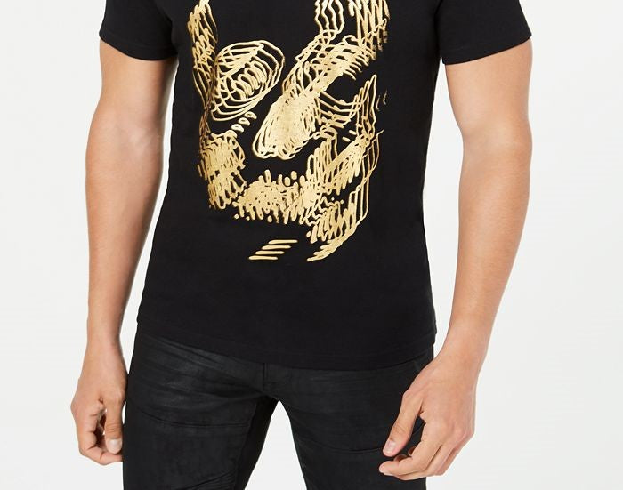 INC International Concepts Men's Foil Skull T-Shirt Black Size XX-Large