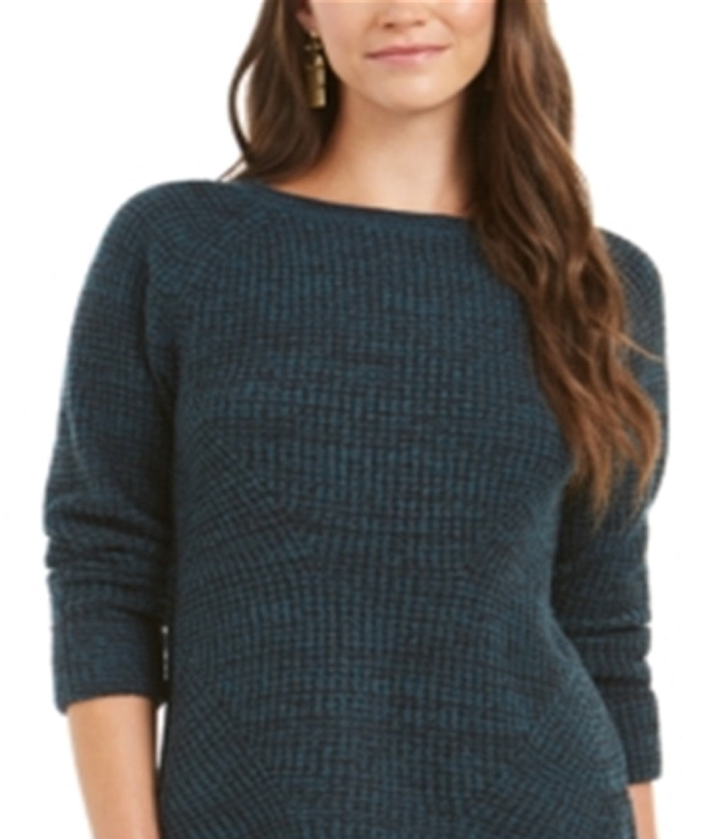 Style & Co Women's Crewneck Marled Sweater Green Size Small