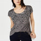 INC International Concepts Women's Sequined Animal Print Pullover Top Gray Size X-Small