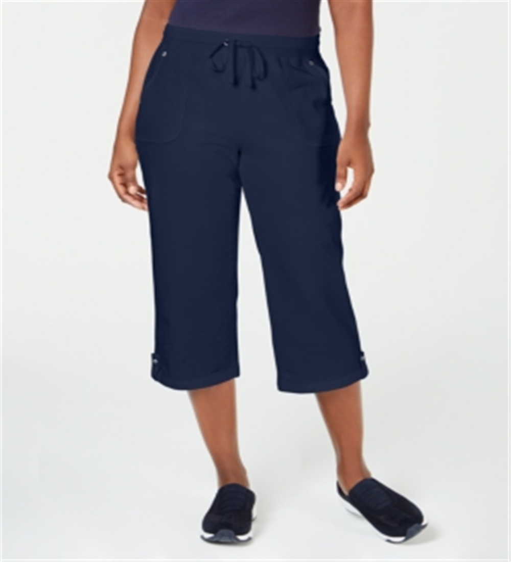 Karen Scott Women's French Terry Capri Pants Blue Size Petite S