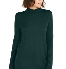 INC International Concepts Women's Mock Neck Stitched Tunic Green Size XX-Large
