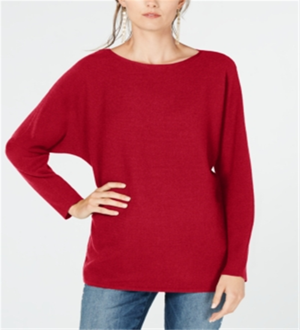 IINC International Concepts Women's Sweater Dolman Sleeve Ribbed Knit Pullover Red Size X-Small