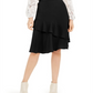 Alfani Women's Ruffled Pull on Tiered Skirt Black Size 8