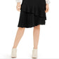 Alfani Women's Ruffled Pull on Tiered Skirt Black Size 8