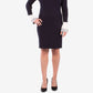 NY Collection Women's Colorblocked Sweater Dress Blue Size Petite Medium