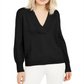 IINC International Concepts Women's Tunic Ribbed Trim Pullover Sweater Black Size Small