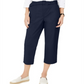 Charter Club Women's Cropped Twill Pants Blue Size 14