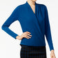 Alfani Women's Petite Surplice Top Blue Size Petite Small