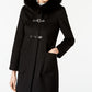 Forecaster Women's Fox Fur Trim Buckled Walker Coat Black Size 14