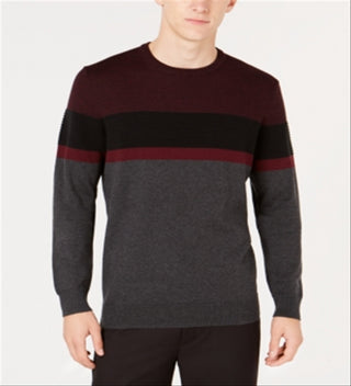 Alfani Men's Ottoman Striped Sweater Gray Size X-Large