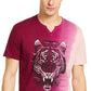 INC International Concepts Men's T-Shirt Magenta Graphic Ombre Split Neck Tee Purple Size X-Large