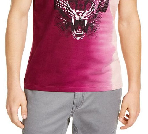INC International Concepts Men's T-Shirt Magenta Graphic Ombre Split Neck Tee Purple Size X-Large