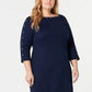 Karen Scott Women's Boat Neck Studded Dress Blue Size Petite