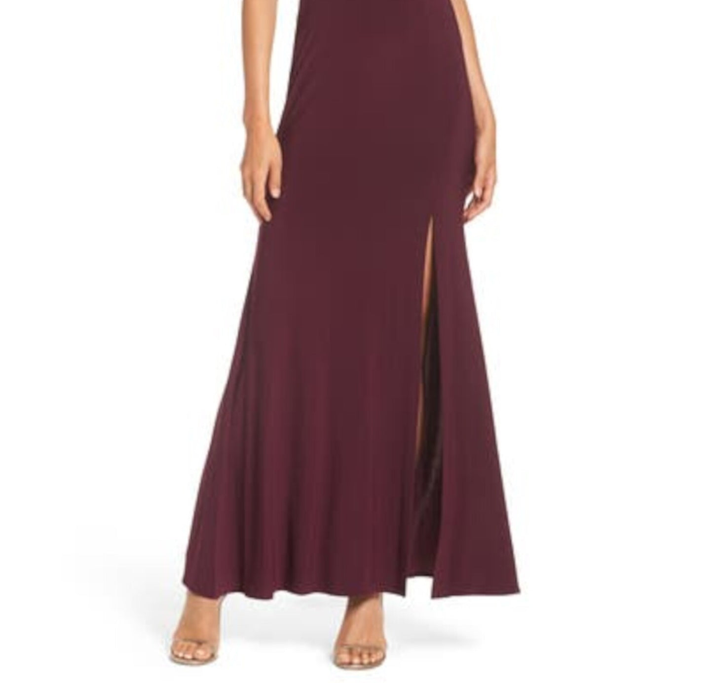 Morgan & Company Women's Side Slit Off the Shoulder Formal Dress Purple Size 9-10