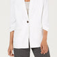 Alfani Women's Pocketed Blazer Jacket White Size Large