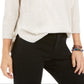 Style & Co Women's Lace up Chevron Trim Sweater Beige Size Petite L