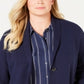 Charter Club Women's Plus Sweater Blazer Blue Size 4X