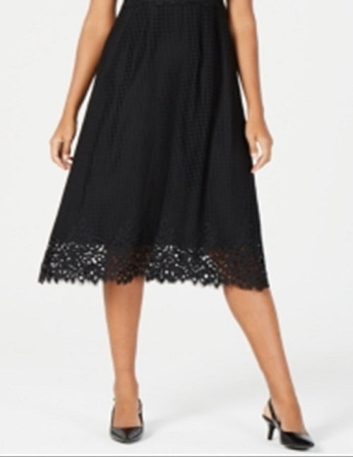 Alfani Women's Lace MIDI Dress Black Size 8