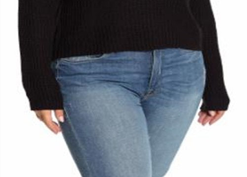 Planet Gold Women's Trendy Plus Rainbow Sweater Black Size 1X