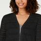 Charter Club Women's Pointelle Striped Cardigan Black Size X-Small