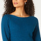 Karen Scott Women's Boat Neck Cotton Sweater Blue Size Small