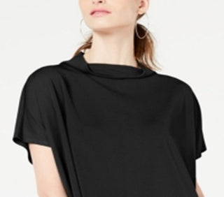 Alfani Women's Cowl Mock Neck Top Black Size Petite L