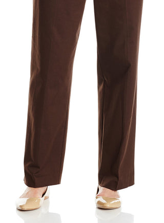 Alfred Dunner Women's Classics Twill Pull on Pants Brown Size 10