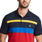 Nautica Men's Sail Interlock Striped Polo Shirt Blue Size XX-Large