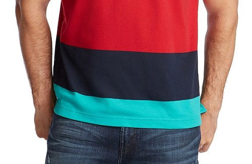 Nautica Men's Sail Interlock Striped Polo Shirt Blue Size XX-Large