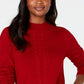 Karen Scott Women's Cable Front Mock Neck Sweater Red Size Small